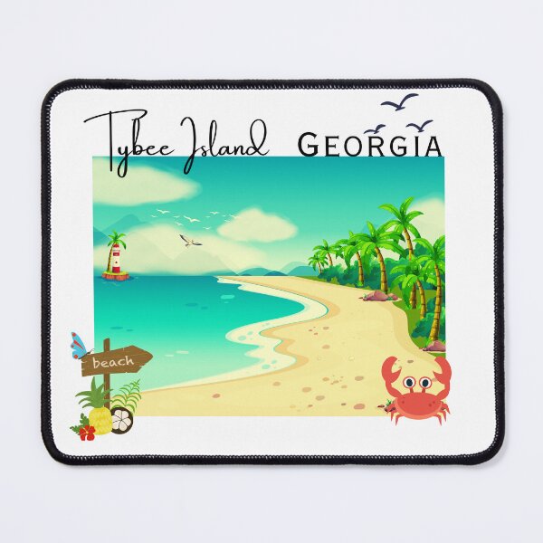 Item preview, Tybee Island Georgia Beach Design | Tropical Lighthouse & Palm Trees Coastal Art designed and sold by DonnaRaine.