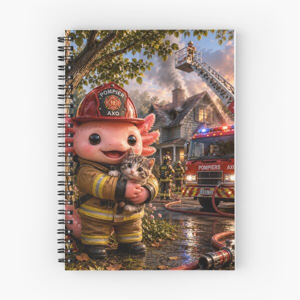 Item preview, Axolotl firefighter kawaii hero designed and sold by Axokris.