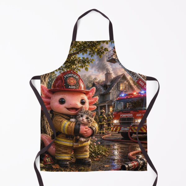 Item preview, Axolotl firefighter kawaii hero designed and sold by Axokris.