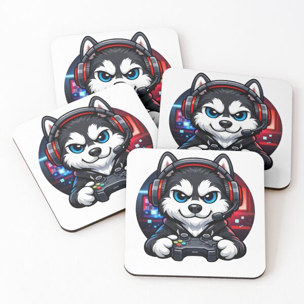 Item preview, Husky Gamer – Cool Headset Dog Playing Video Games designed and sold by PETS ABC.
