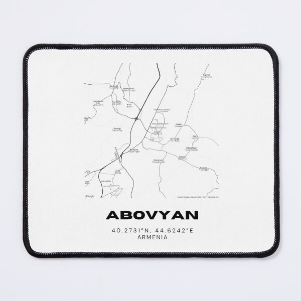 Item preview, Abovyan Armenia Minimalist City Map with Coordinates | Black and White Street Map Art Print designed and sold by RM-Journey.