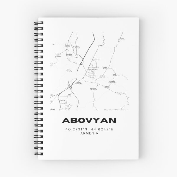 Item preview, Abovyan Armenia Minimalist City Map with Coordinates | Black and White Street Map Art Print designed and sold by RM-Journey.