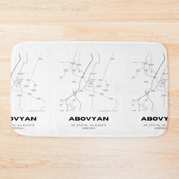 Item preview, Abovyan Armenia Minimalist City Map with Coordinates | Black and White Street Map Art Print designed and sold by RM-Journey.