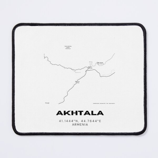 Item preview, Akhtala Armenia Minimalist City Map with Coordinates | Black and White Street Map Art Print designed and sold by RM-Journey.
