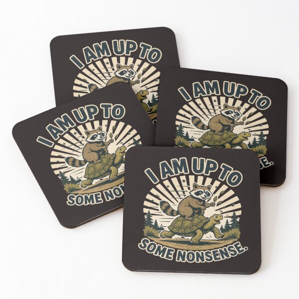 Item preview, I Am Up To Some Nonsense Retro Raccoon Turtle Graphic designed and sold by MagicSD Designs.