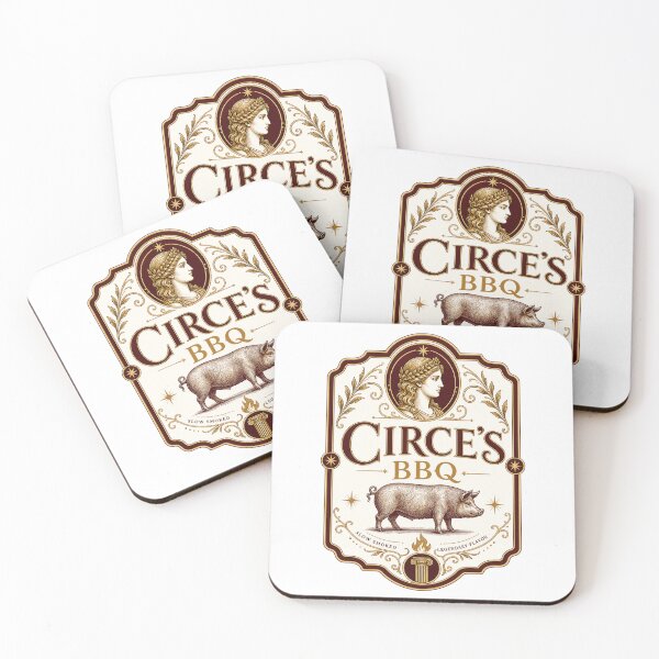 Item preview, Greek Mythology BBQ Circe's Smokehouse Odyssey Pig Roast Pitmaster Humor Vintage Emblem designed and sold by The Junto Shop.