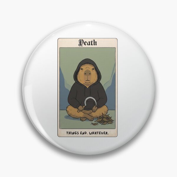 Item preview, Death Capybara Tarot Card - Things End Whatever Funny Goth Art designed and sold by Ink & Void Co..