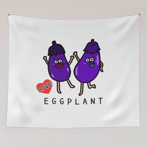 Item preview, Cute I LOVE EGGPLANT designed and sold by kanaehonkawa.