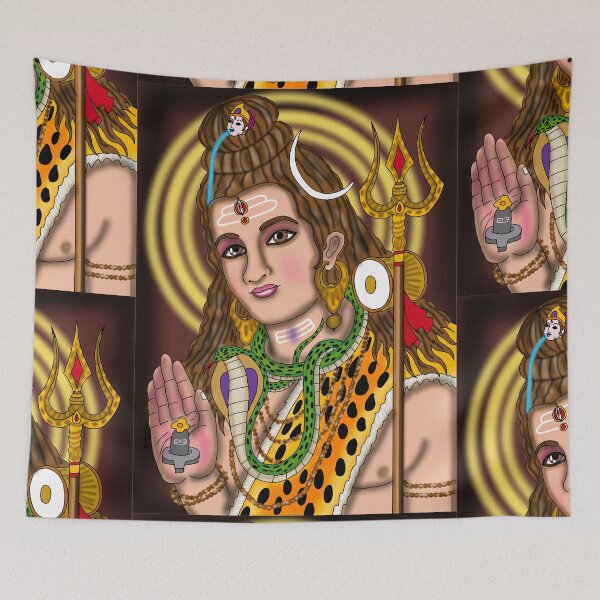 Item preview, Lord Shiva Artwork | Mahadev Digital Painting | Divine Hindu God Illustration designed and sold by Harshit_Digital_Arts.