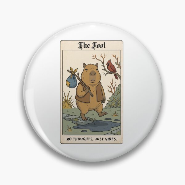 Item preview, The Fool Capybara Tarot Card - No Thoughts Just Vibes Funny Art designed and sold by Ink & Void Co..