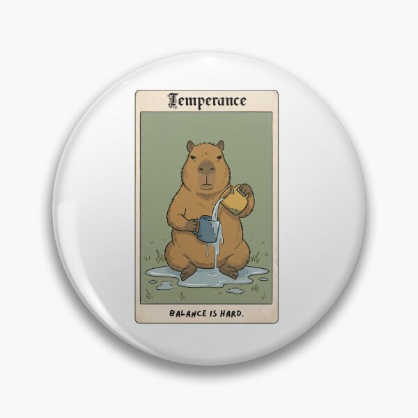 Item preview, Temperance Capybara Tarot Card - Balance Is Hard Funny Water Pouring Art designed and sold by Ink & Void Co..