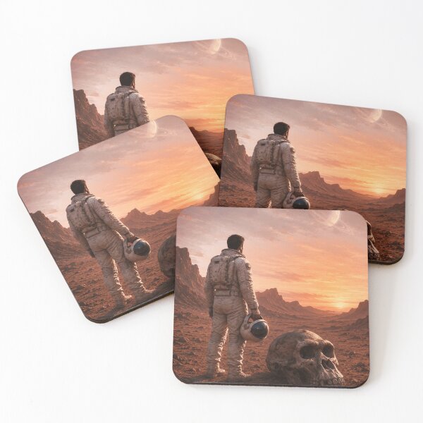 Item preview, Astronaut Standing Before Ancient Skull designed and sold by Javier Narváez Solarte.