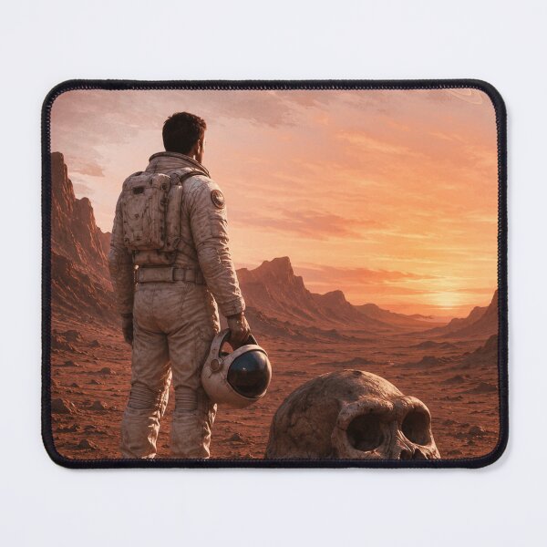 Item preview, Astronaut Standing Before Ancient Skull designed and sold by Javier Narváez Solarte.