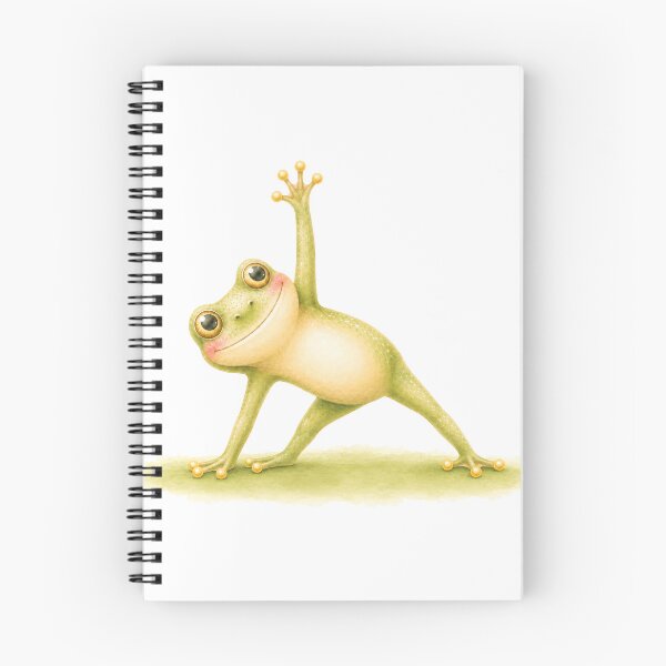 Item preview, Triangle Pose Tree Frog Yoga Watercolor Print designed and sold by YogiAnimalArt.