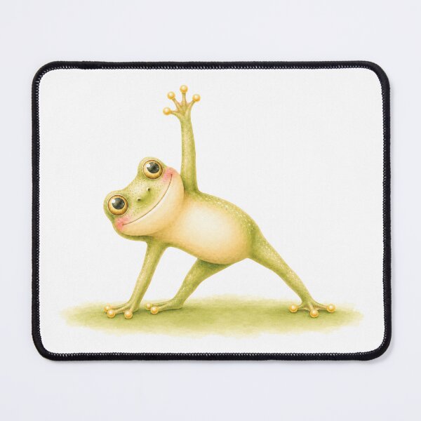 Item preview, Triangle Pose Tree Frog Yoga Watercolor Print designed and sold by YogiAnimalArt.