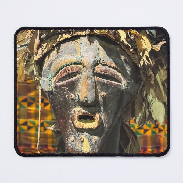 Item preview, African Carved Mask with Feather Headdress designed and sold by Diego Re.