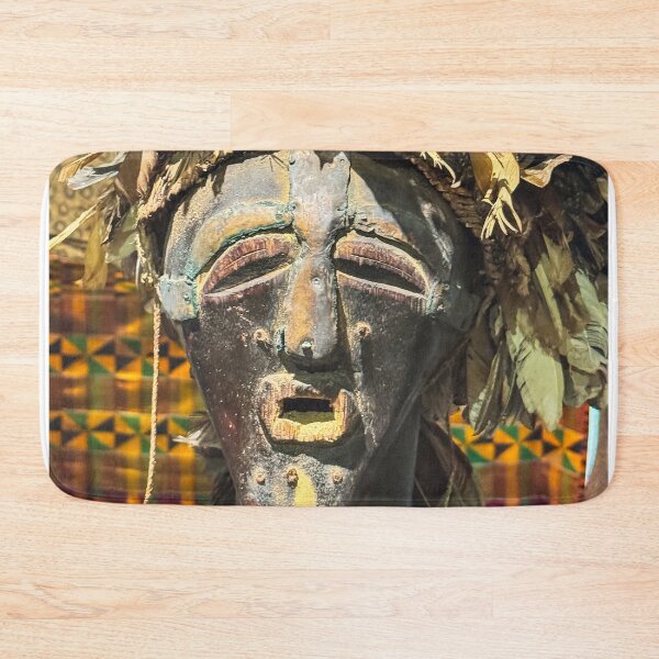 Item preview, African Carved Mask with Feather Headdress designed and sold by Diego Re.