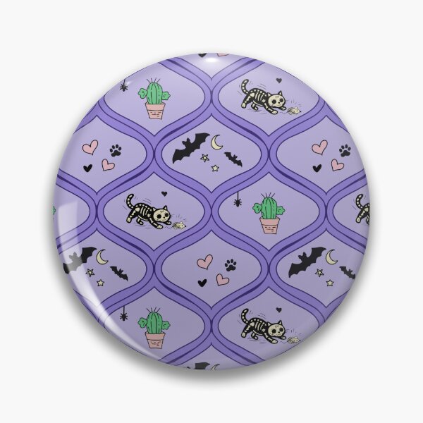 Item preview, Cute Spooky Cat Pattern | Skeleton Cats, Bats & Cactus on Lavender designed and sold by Pharmkitty.