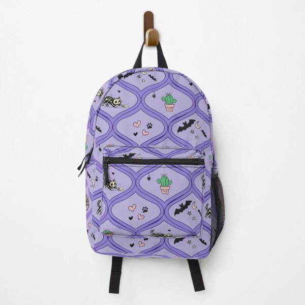 Item preview, Cute Spooky Cat Pattern | Skeleton Cats, Bats & Cactus on Lavender designed and sold by Pharmkitty.