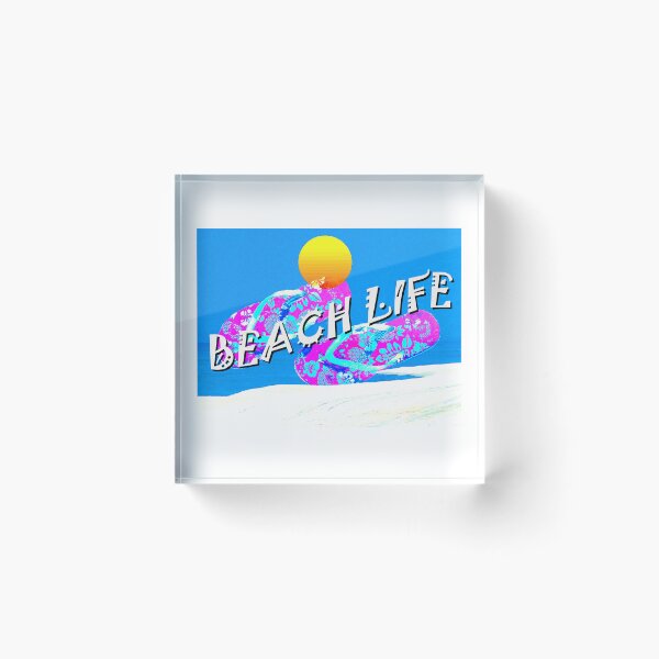 Item preview, Beach Life Flip Flops white sand text designed and sold by Dlt1981.