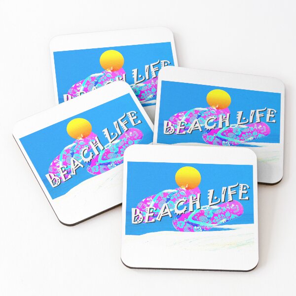 Item preview, Beach Life Flip Flops white sand text designed and sold by Dlt1981.