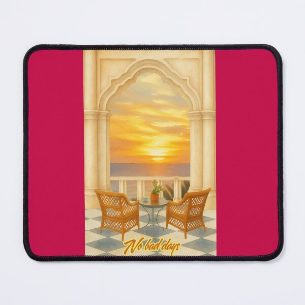 Item preview, No Bad Days Inspirational Tropical Ocean Sunset Beach Balcony Landscape designed and sold by InkyCorvid.