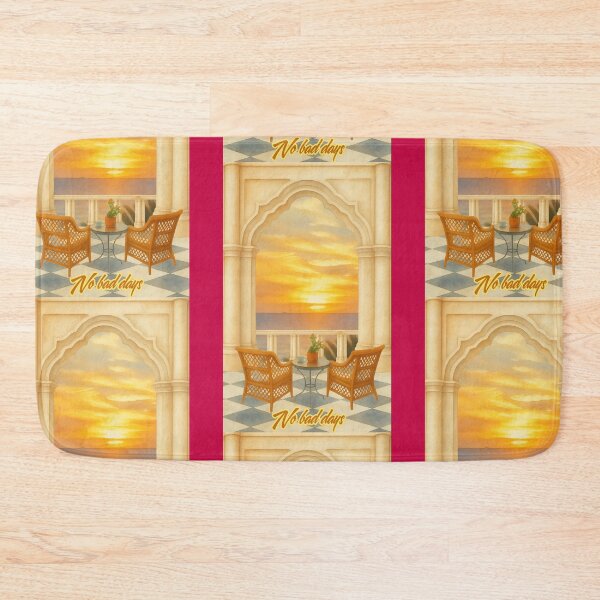 Item preview, No Bad Days Inspirational Tropical Ocean Sunset Beach Balcony Landscape designed and sold by InkyCorvid.