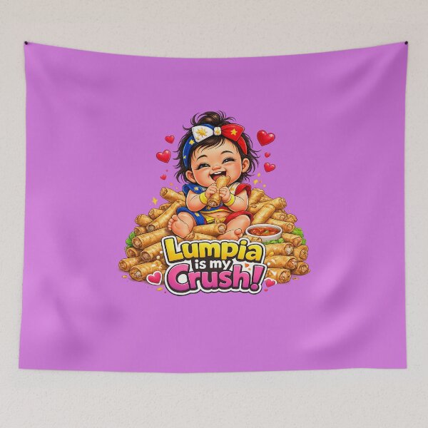 Item preview, Lumpia Is My Crush! Cute Filipino Girl  designed and sold by FlipFlopTeesCo.