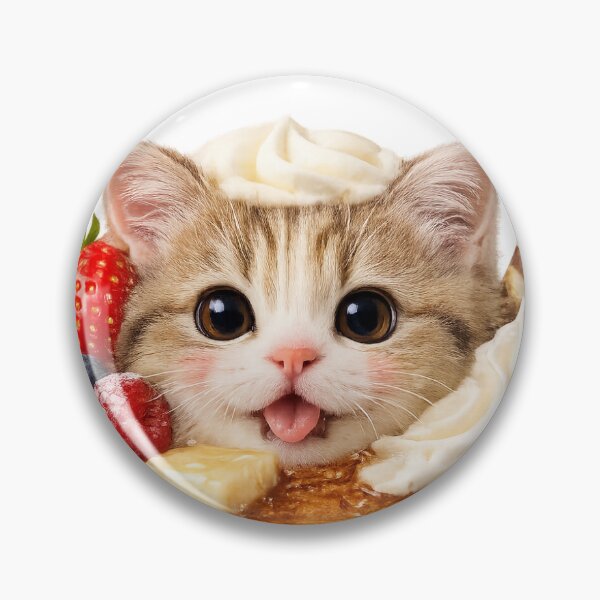 Item preview, Cute Cat Pancake Realistic Dessert Animal Illustration designed and sold by ArtPrintPov.