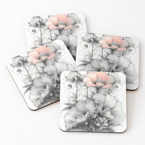 Item preview, The Blush Poppy in Monochrome designed and sold by bloorose.