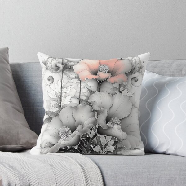 Item preview, The Blush Poppy in Monochrome designed and sold by bloorose.