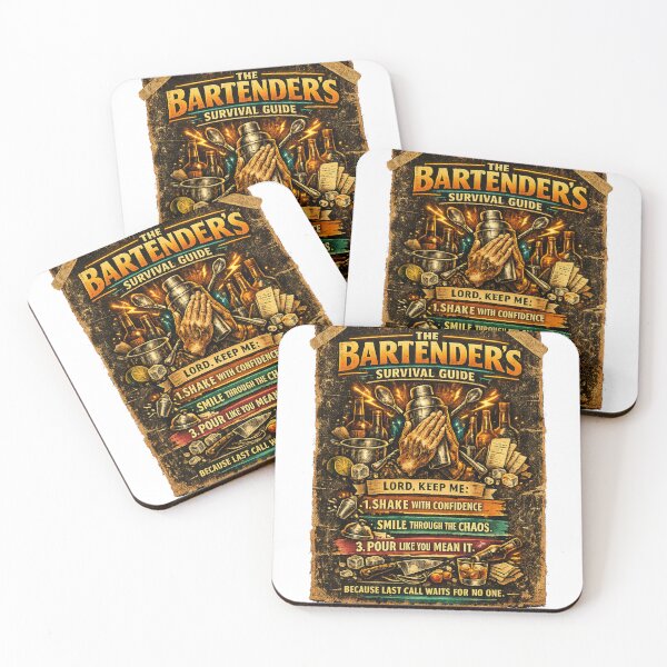 Item preview, Bartender Survival Guide – Vintage Bar Humor Design designed and sold by Shadowframe Studios.