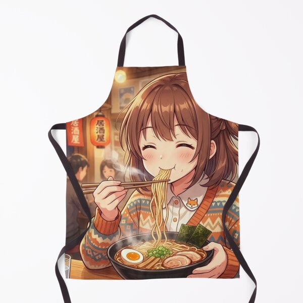 Item preview, Cute Anime Girl Eating Ramen designed and sold by BoldcreationsM.