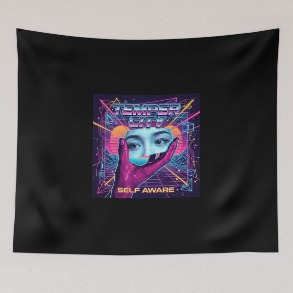 Item preview, Temper city self aware music album cover art designed and sold by ARTeez⭐️⭐️⭐️⭐️⭐️.