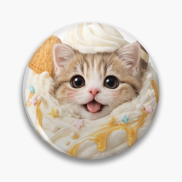 Item preview, Cute Cat Soft Serve Ice Cream Realistic Kawaii Dessert designed and sold by ArtPrintPov.