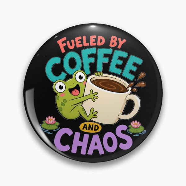 Item preview, Fueled by Coffee and Chaos Frog designed and sold by Silvered-Wings.