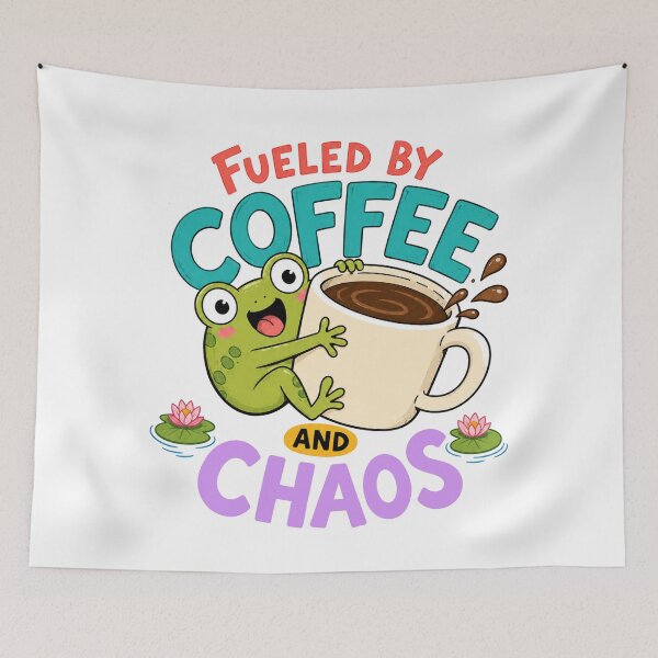 Item preview, Fueled by Coffee and Chaos Frog designed and sold by Silvered-Wings.