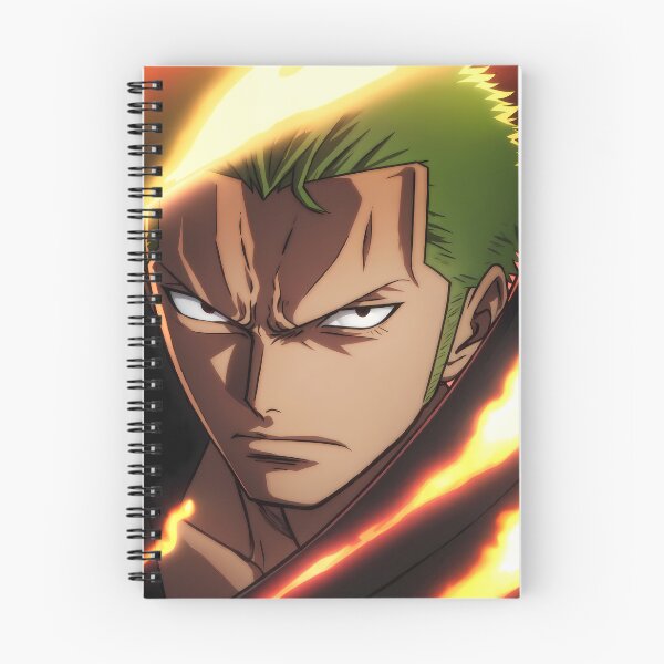 Item preview, Roronoa Zoro One Piece Firelit Closeup Serious Stare designed and sold by SolenneAzur.