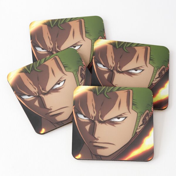 Item preview, Roronoa Zoro One Piece Firelit Closeup Serious Stare designed and sold by SolenneAzur.