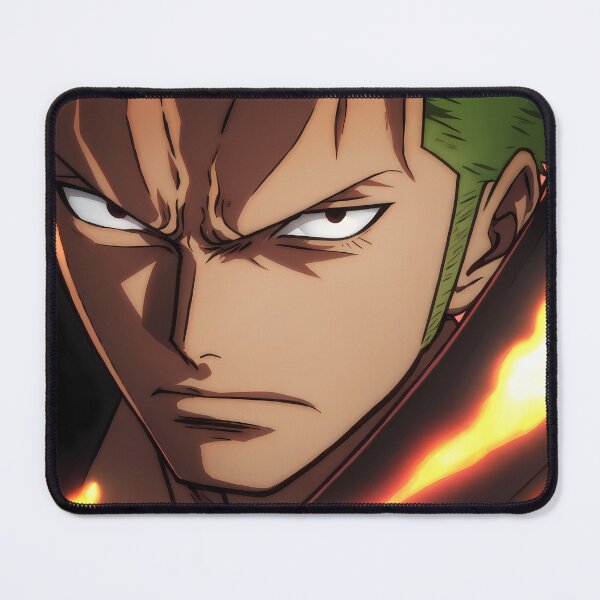 Item preview, Roronoa Zoro One Piece Firelit Closeup Serious Stare designed and sold by SolenneAzur.