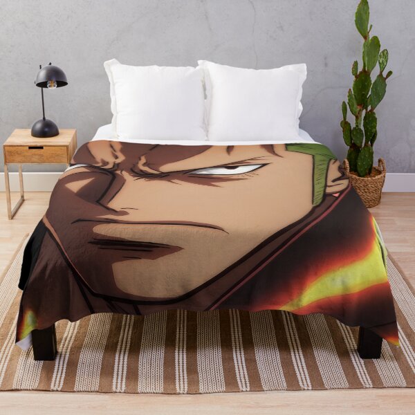 Item preview, Roronoa Zoro One Piece Firelit Closeup Serious Stare designed and sold by SolenneAzur.