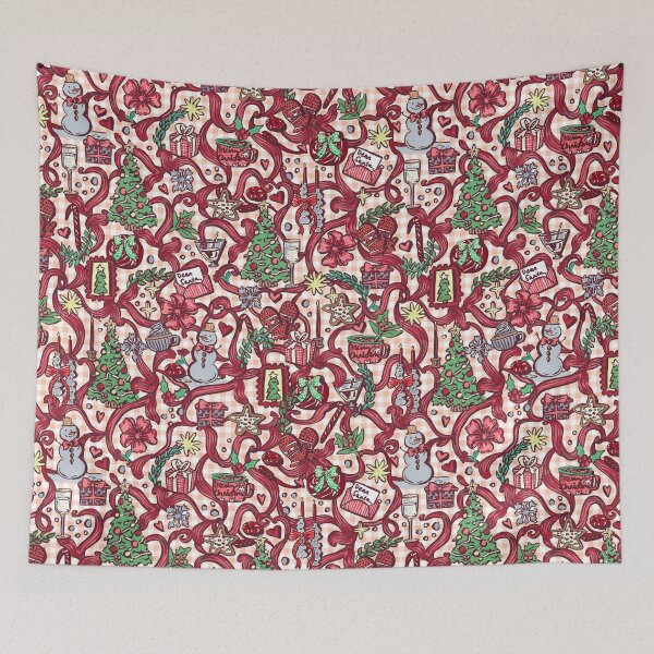 Item preview, Christmas Ribbons Burgundy designed and sold by Tess Arden.