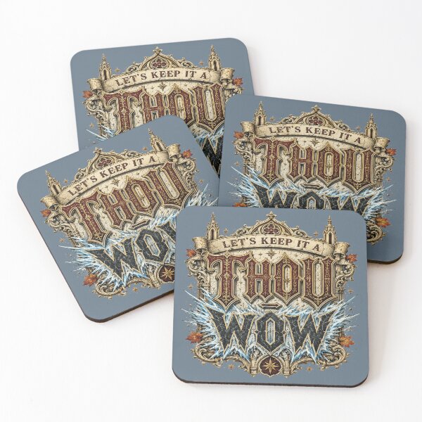 Item preview, Let’s Keep It a Thou-Wow Gothic Cathedral Typography designed and sold by POD DYNASTY | Original Print On Demand T-Shirt Graphics.