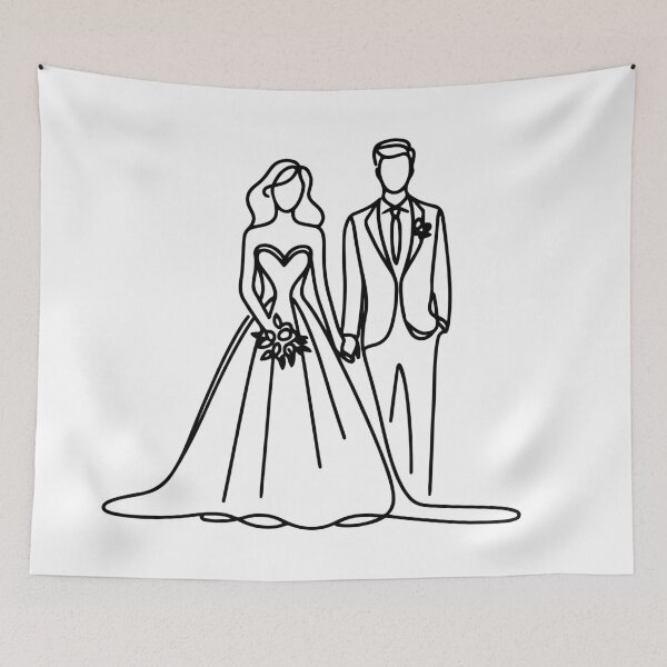Item preview, Timeless Wedding Day Portrait of Bride and Groom designed and sold by pixiedustpaint.