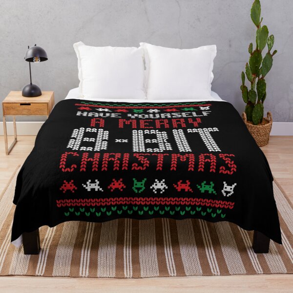 Item preview, Have Yourself a 8-bit Merry Christmas 80s retro knitted sweater design designed and sold by Jdawnink.