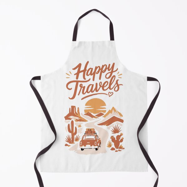 Item preview, Happy Travels – Retro Desert Road Trip Adventure designed and sold by Automotive Art by Greg.