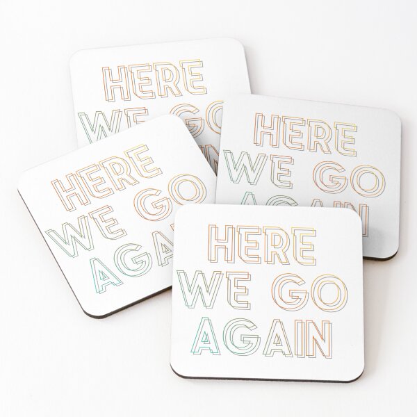 Item preview, Gradient Outline Typography Graphic "HERE WE GO AGAIN" designed and sold by VibranPalette.