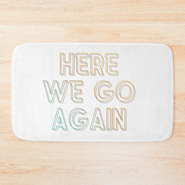 Item preview, Gradient Outline Typography Graphic "HERE WE GO AGAIN" designed and sold by VibranPalette.