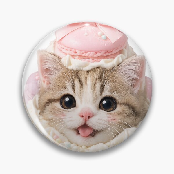Item preview, Cute Cat Macaron Dessert Kawaii Realistic Sweet Animal Gift designed and sold by ArtPrintPov.