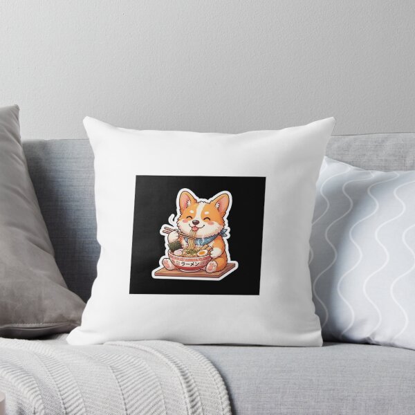 Item preview, Cute Kawaii Corgi Eating Ramen Japanese Noodle Sticker designed and sold by Ever Ether.